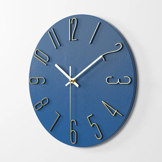 Minimalist Modern Blue Decorative Wall Clock