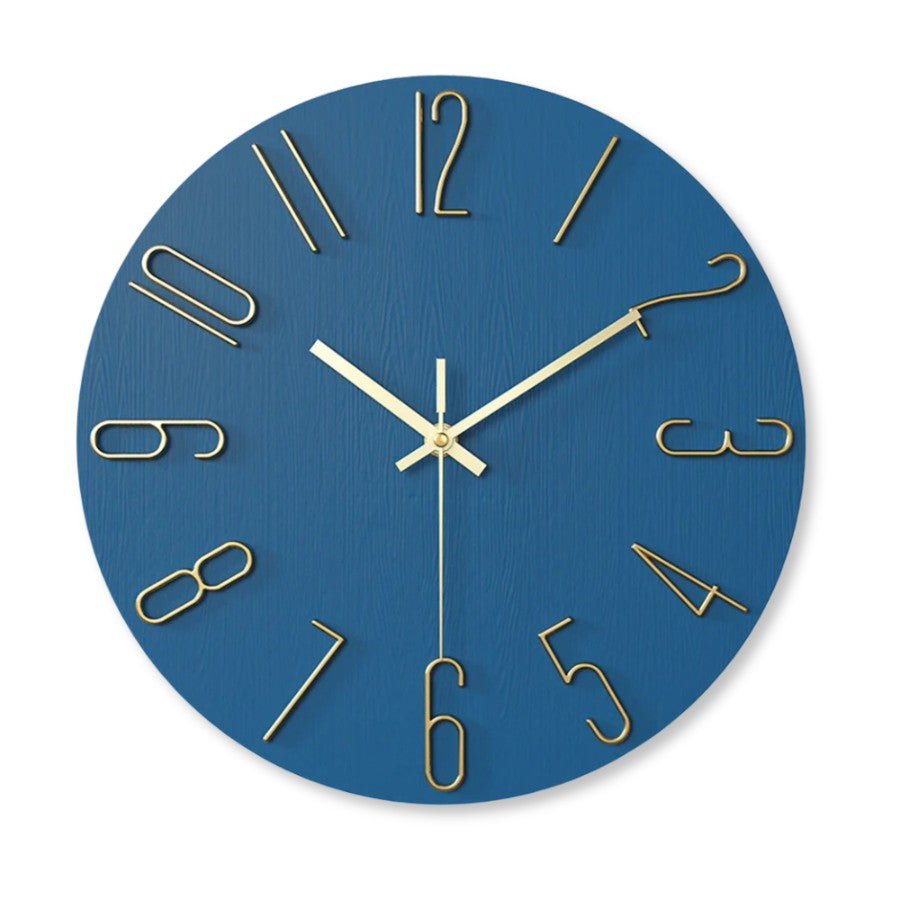 Minimalist Modern Blue Decorative Wall Clock
